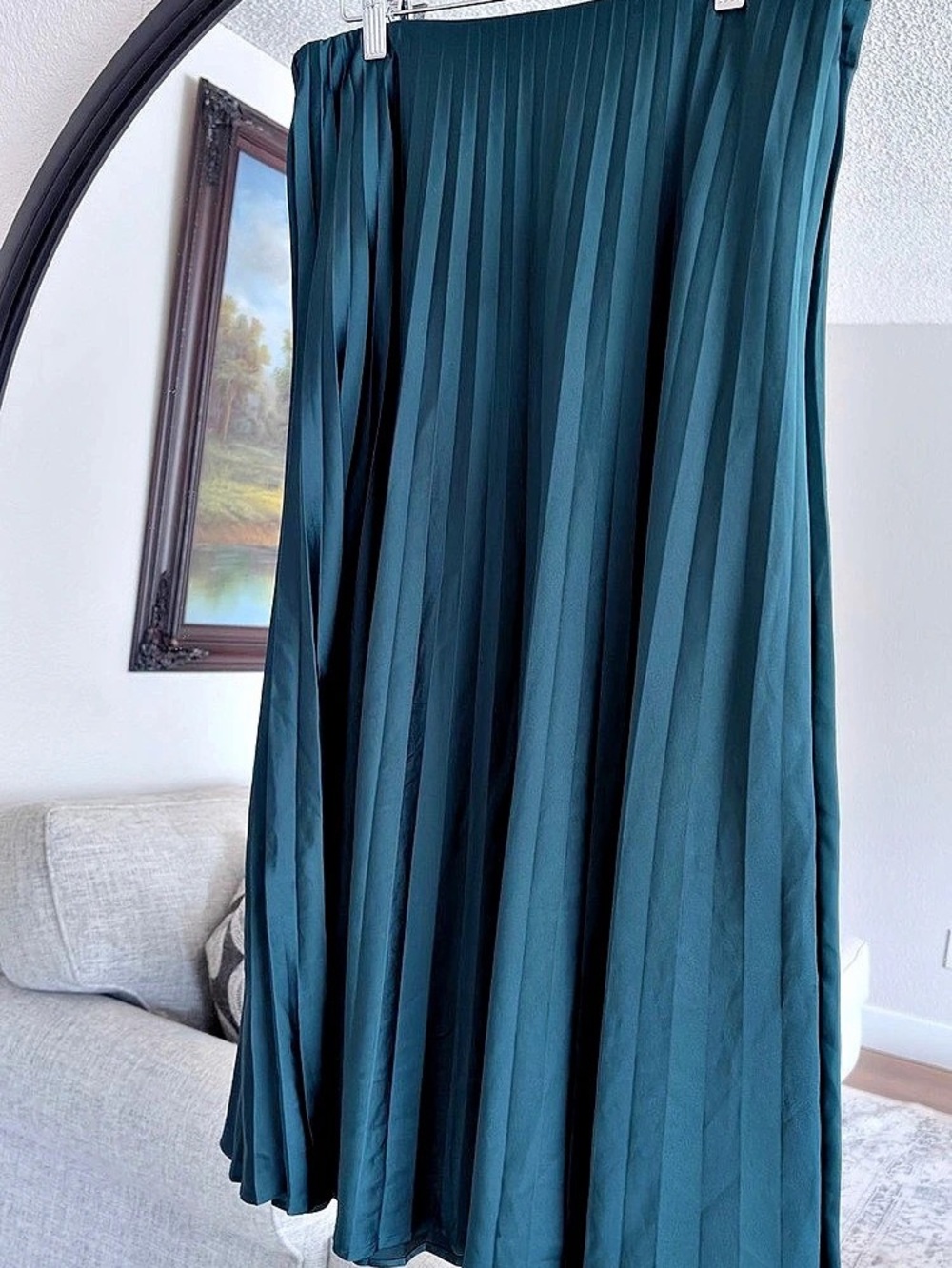 J.CREW Pleated Maxi Skirt in emerald green Size Small